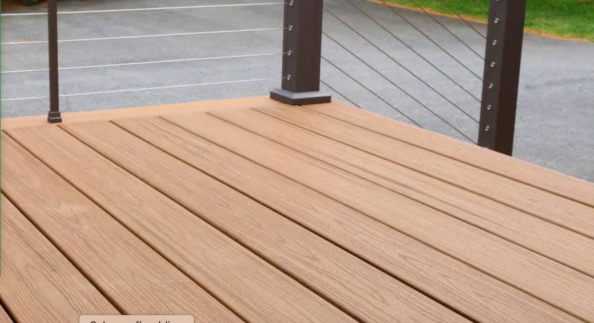 WPC Vlonderplank dubbelzijdig Golden Teak – Rond Holprofiel, 3D Dragon Houtstructuur vs. vlak