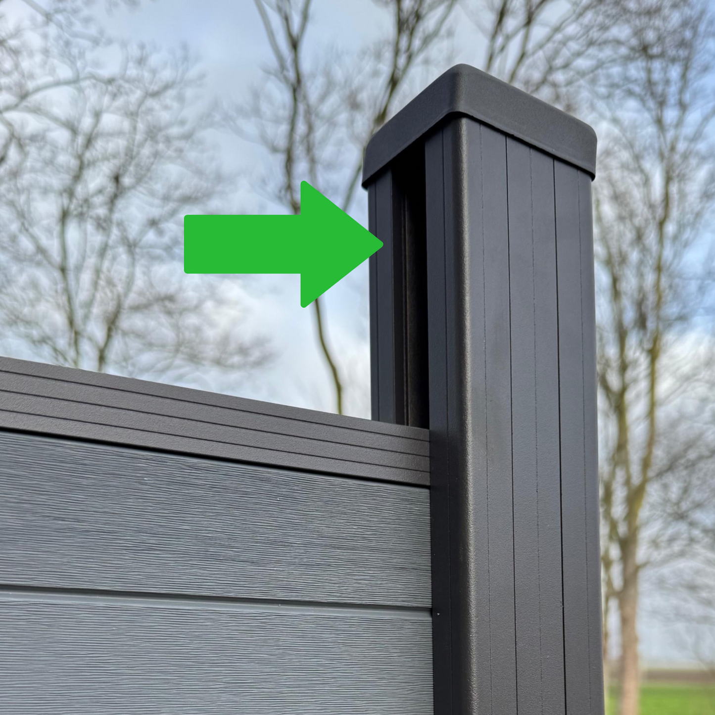 Aluminium Tuinpaal voor schutting 180cm