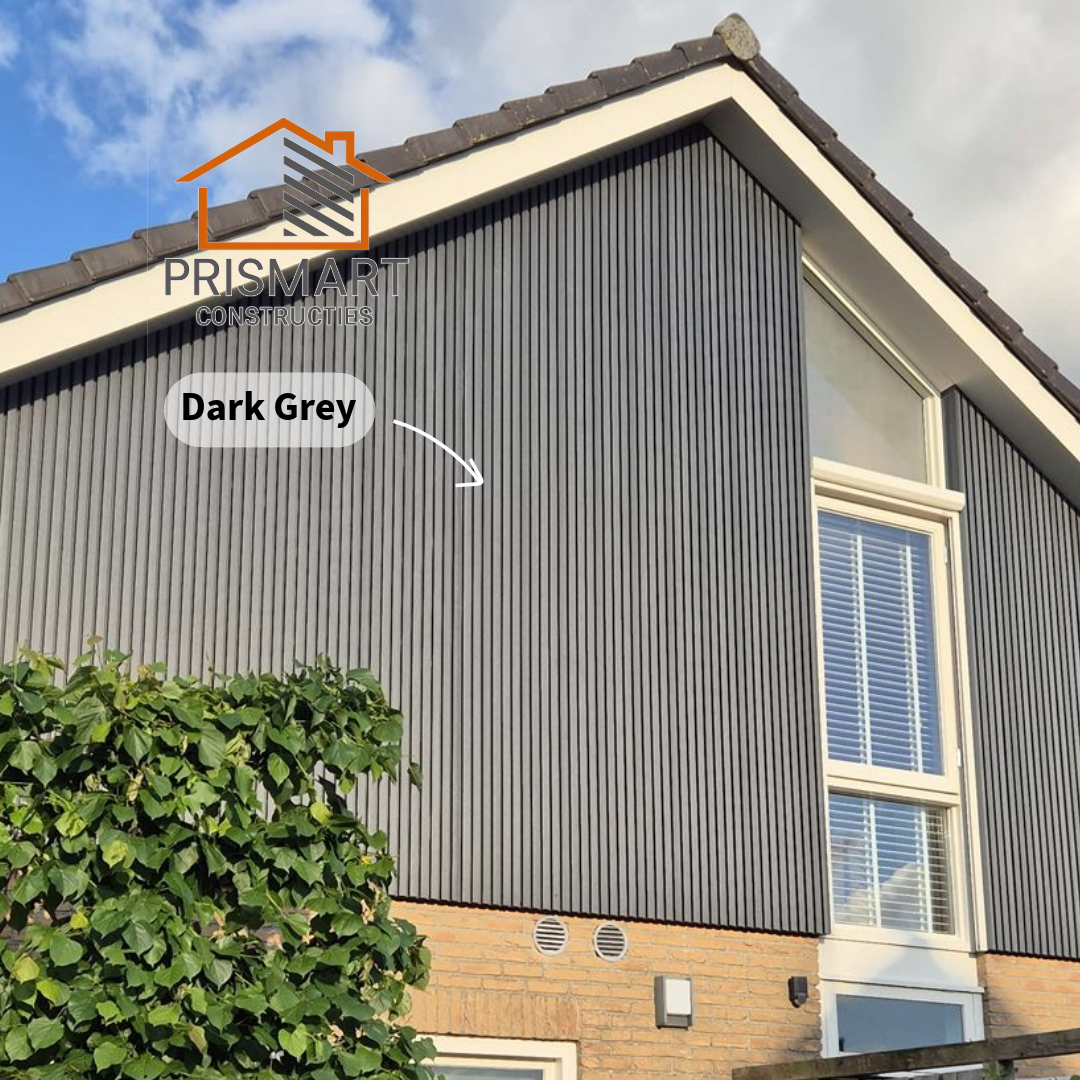 Vervanging van hout door composiet gevelbekleding in de kleur Dark Grey voor woonhuis