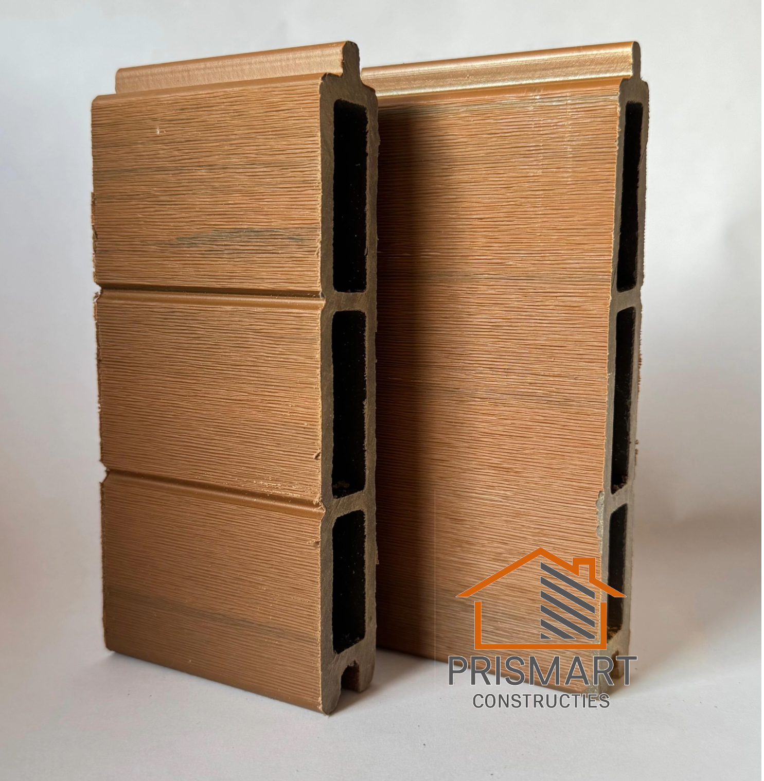 Sample schutting composiet 2 stuks in bruin teak