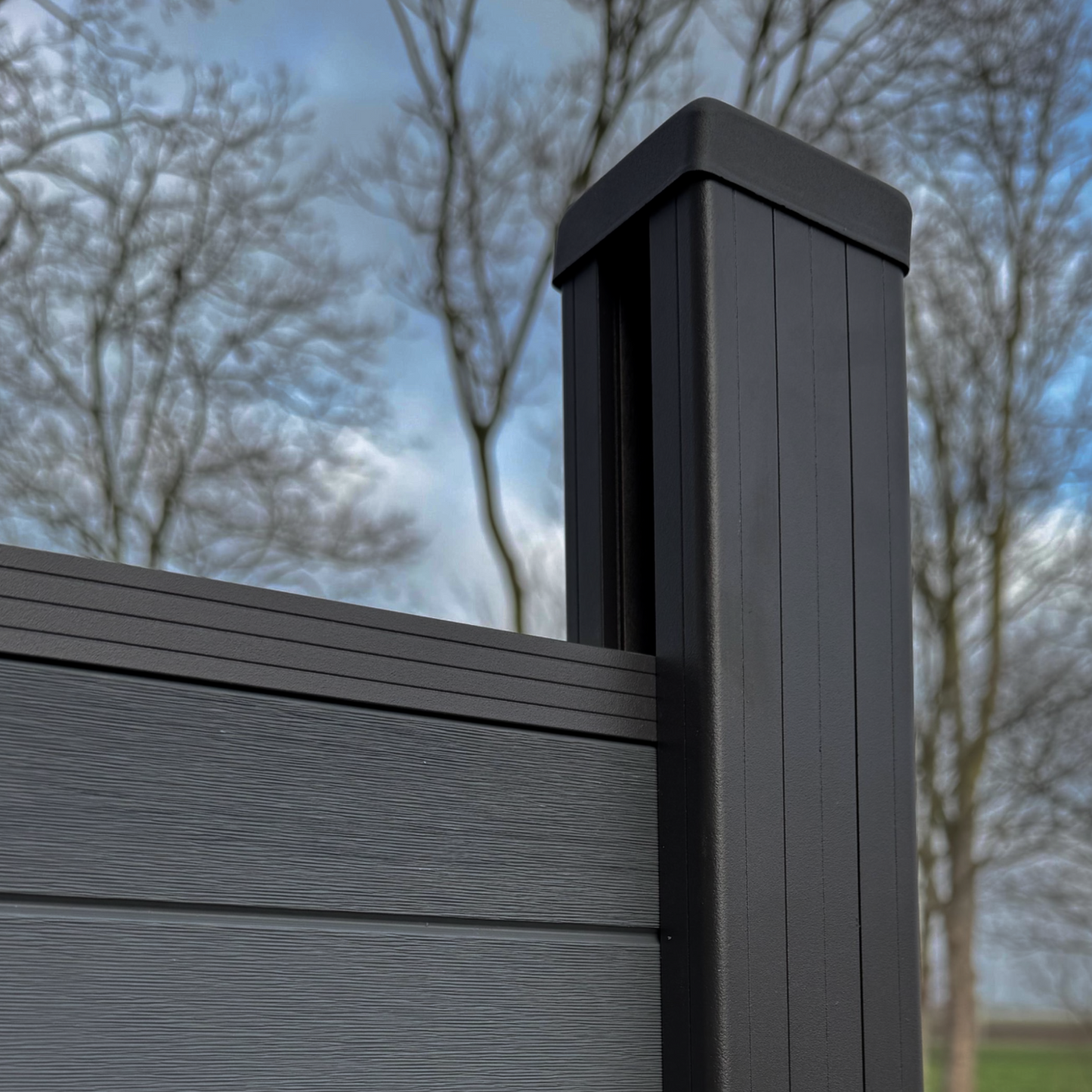 Composiet Schutting per set- Dubbelzijdig Black