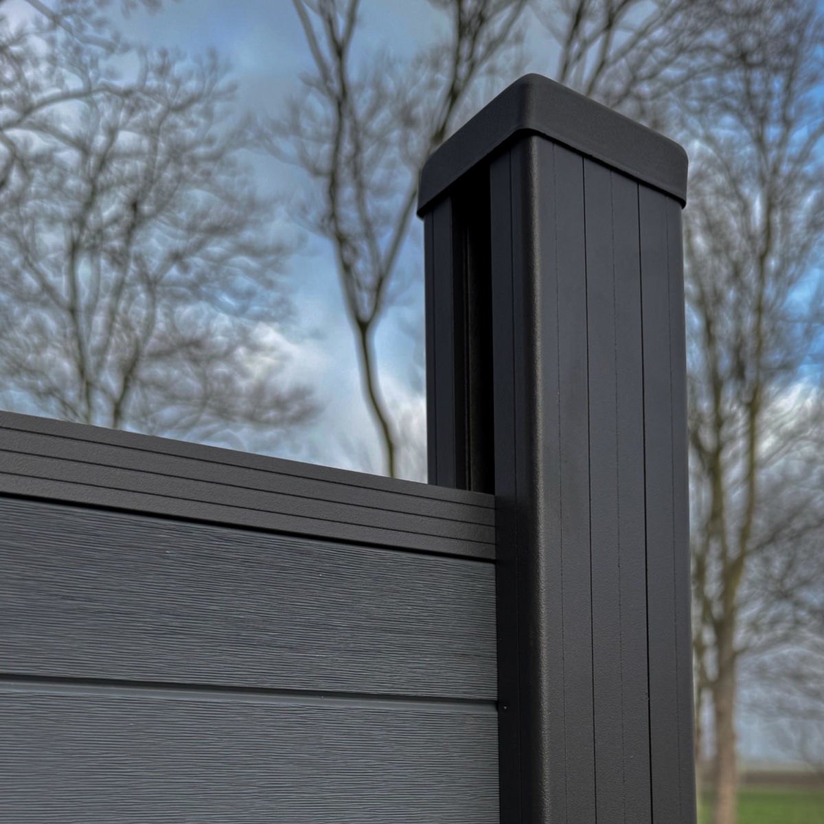 Composiet Schutting per set- Dubbelzijdig Black