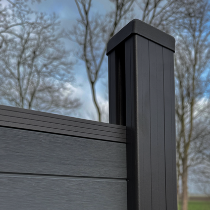 Composiet Schutting per set- Dubbelzijdig Black