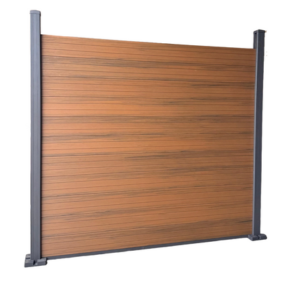 Composiet Schutting per set- Dubbelzijdig Teak