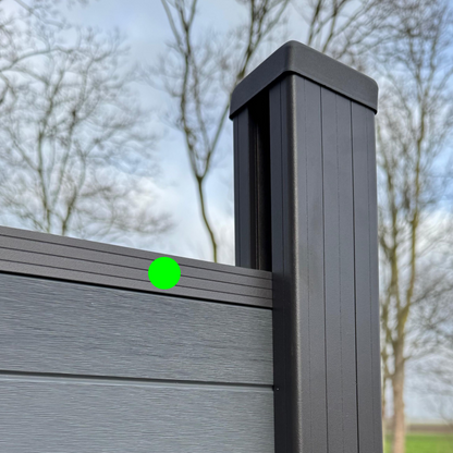 Composiet Schutting I Aluminium onder -of boven profiel