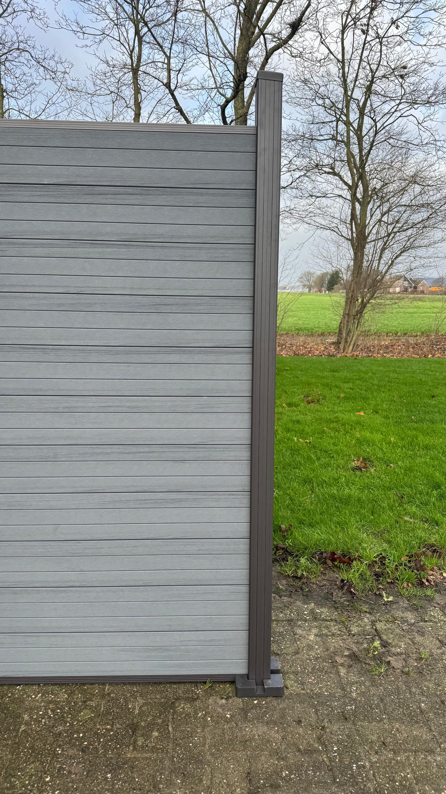 Composiet Schutting per set- Dubbelzijdig Grey